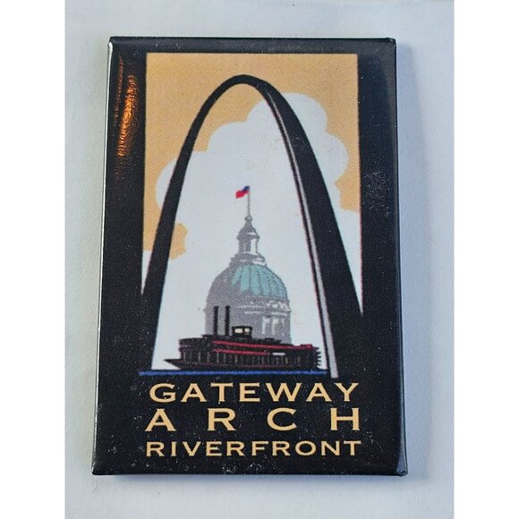Gateway Arch St. Louis MO Art Courthouse building Riverboat Refrigerator Magnet - Picture 1 of 5